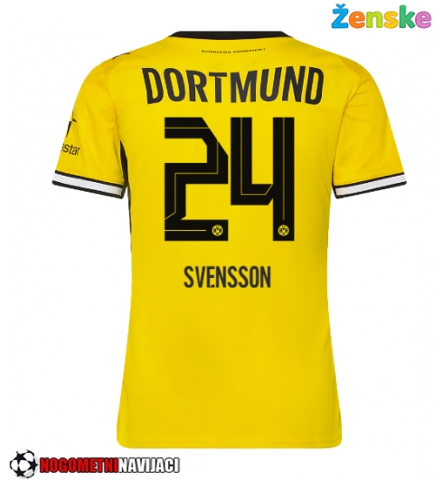 Ženske Nogometnih dresov Borussia Dortmund Daniel Svensson #24 Domači 2026-27 Kratki rokavi Ženske Nogometnih dresov Borussia Dortmund Daniel Svensson #24 Domači 2026-27 Kratki rokavi